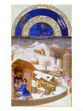 February: Farmyard Scene with Peasants by the Limbourg Brothers